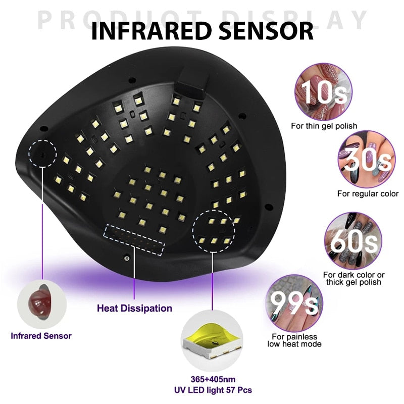 Nail Dryer UV LED Nail Lamp 66 LEDs for Curing All Gel Nail Polish With Motion Sensing Professional