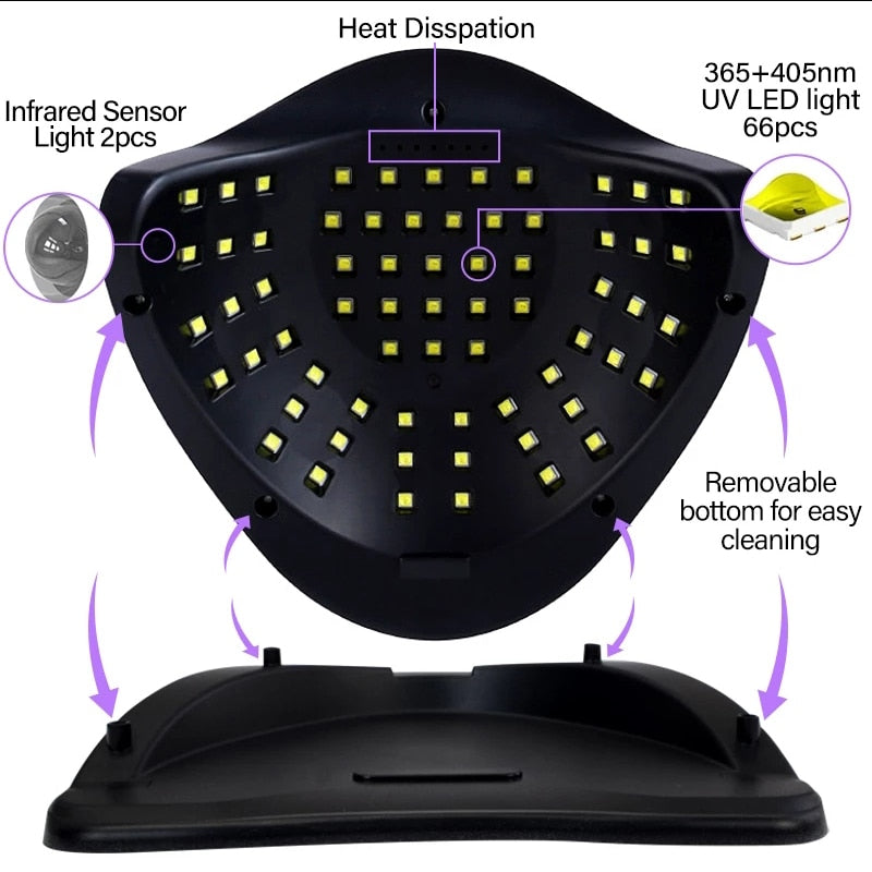 Nail Dryer UV LED Nail Lamp 66 LEDs for Curing All Gel Nail Polish With Motion Sensing Professional